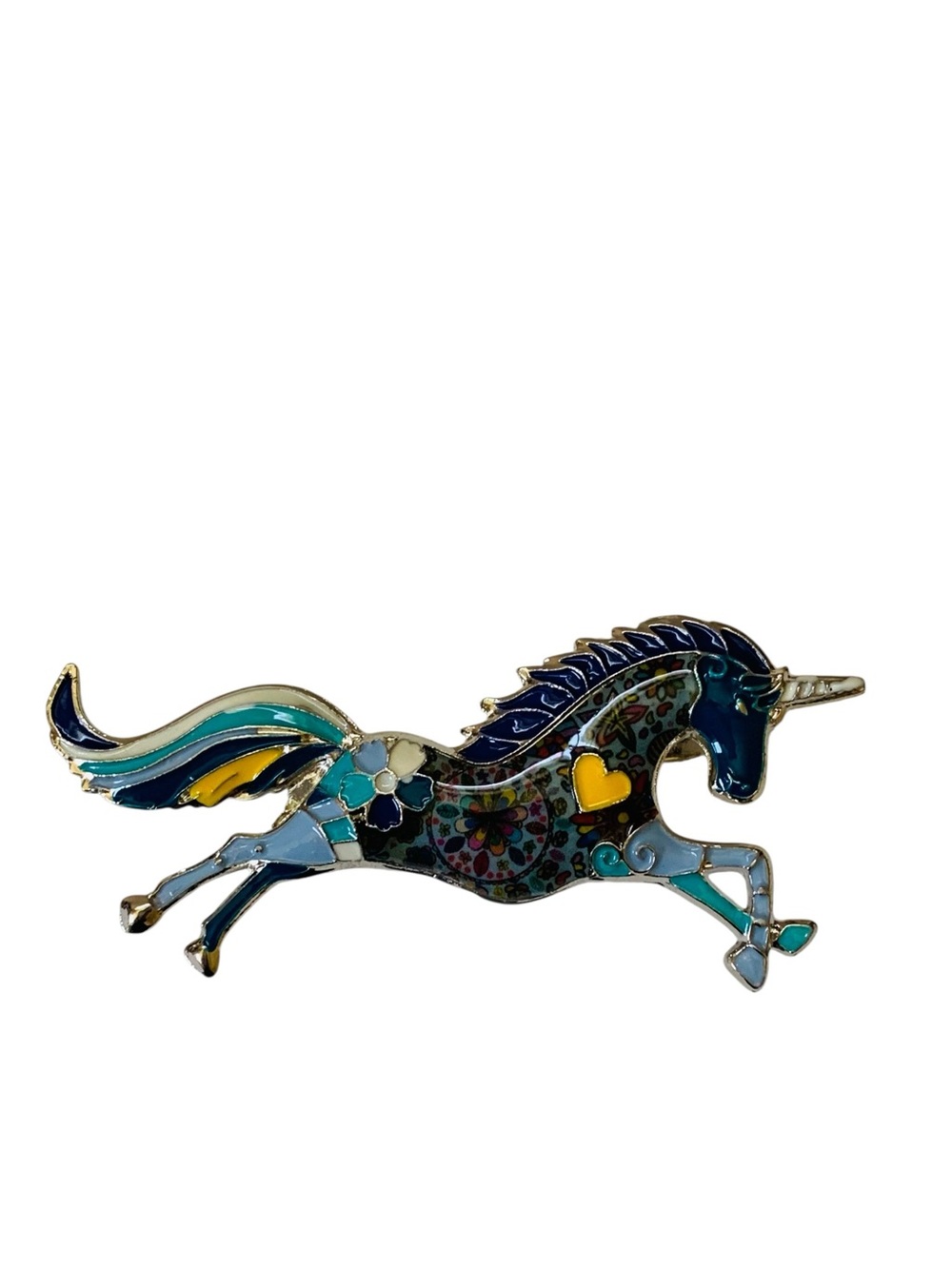 BONSNY Fantasy Enchanted Enamel Metal Alloy Unicorn Statement Brooch